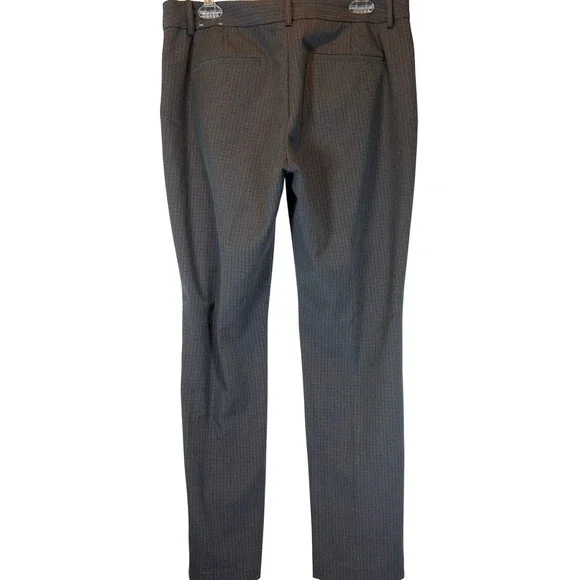 Express Columnist Slim Mid Rise Stretch Pants Size 12 Gray Stripes Work Trousers - Picture 2 of 10